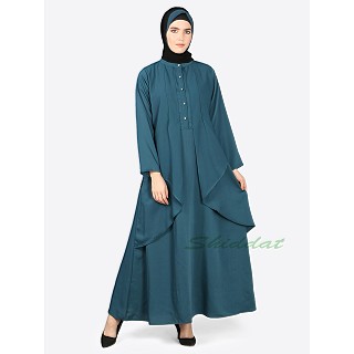 Casual elegant abaya- Teal color
